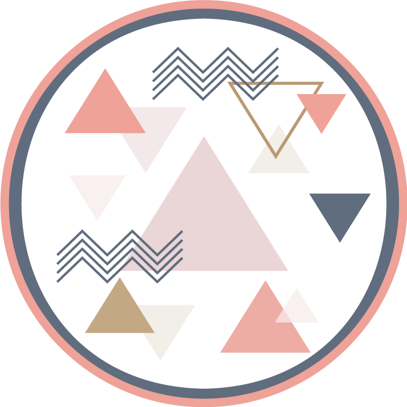 Pink Triangles geometric rugs - TenStickers