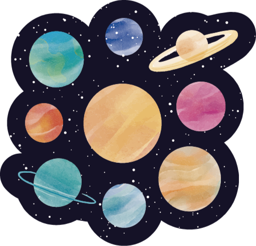 Planetary Space Theme kids vinyl rug - TenStickers
