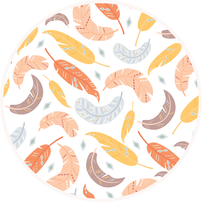 Pastel feathers  nature rug - TenStickers