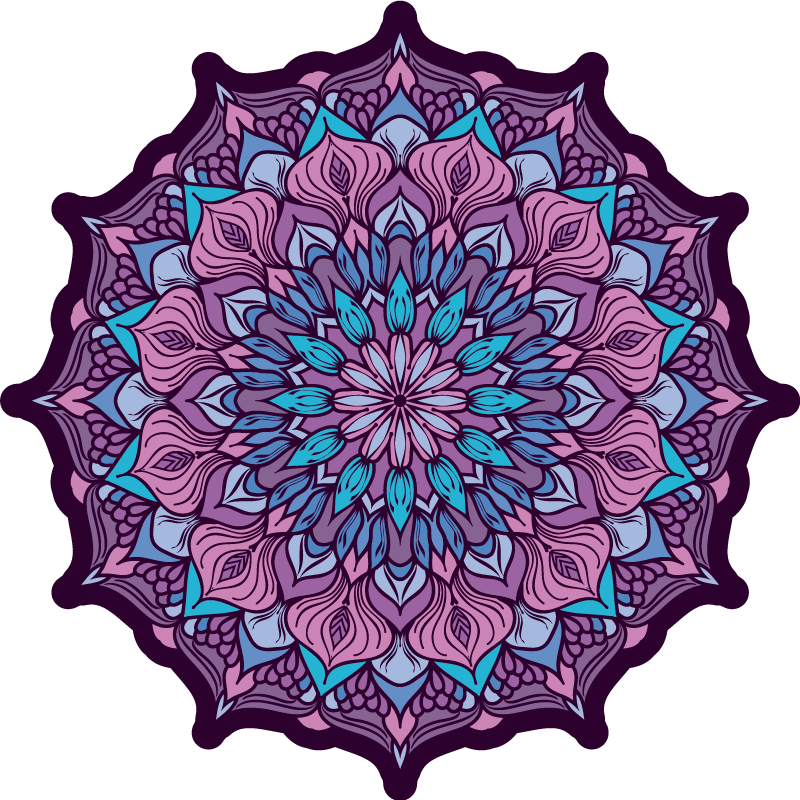 Mandala vinyl rug with detailed intricate design - TenStickers