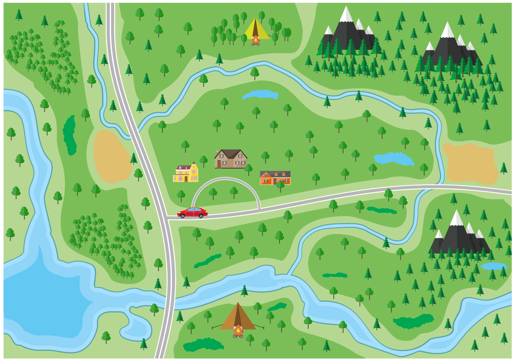 Interactive Playroad road vinyl rug - TenStickers