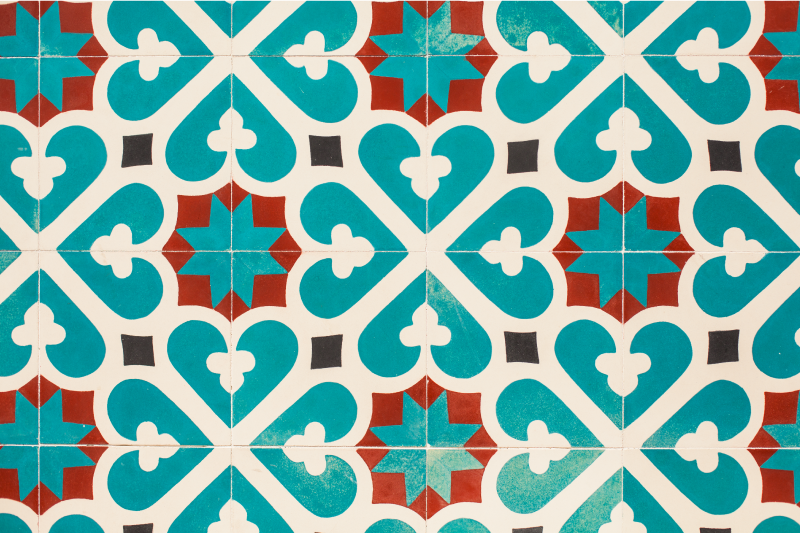 Tile vinyl rug moorish tile design - TenStickers