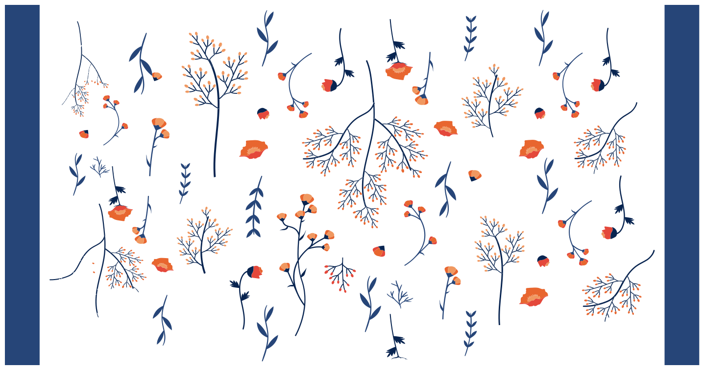 Botanical Autumn Motif floral vinyl rug - TenStickers