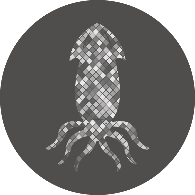 Mosaic Squid Silhouette tile vinyl rug - TenStickers