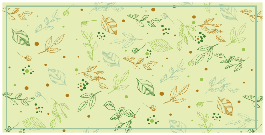 Foliage Botanical Motif nature vinyl rug - TenStickers