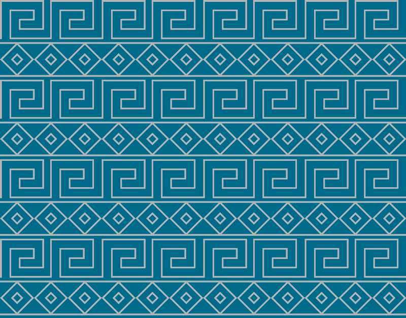 Geometric vinyl rug in greek key design - TenStickers