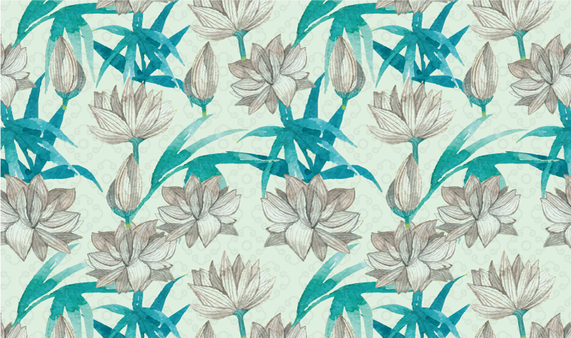 Blooming Soft Hues floral vinyl rug - TenStickers