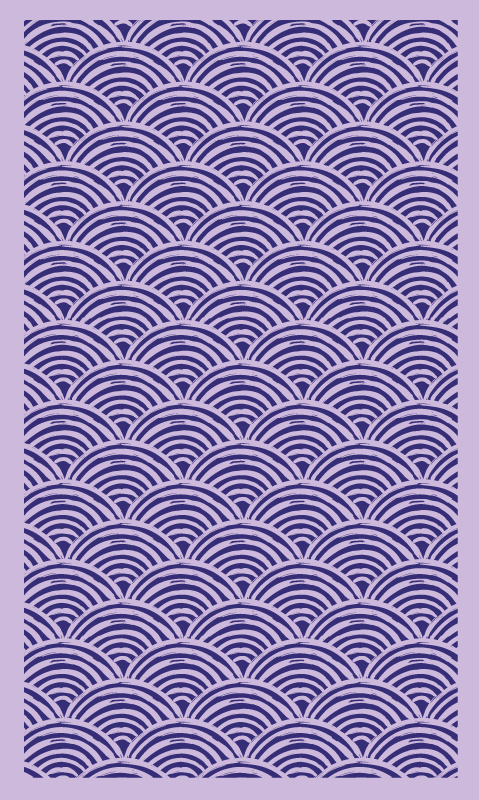 Japanese Wave pattern vintage rug - TenStickers