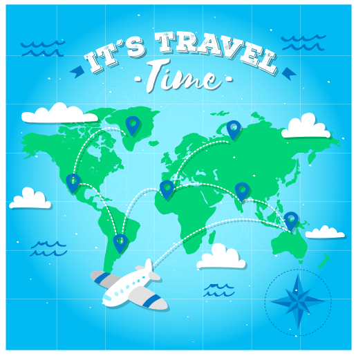 Global Map Discovery world map vinyl rug - TenStickers