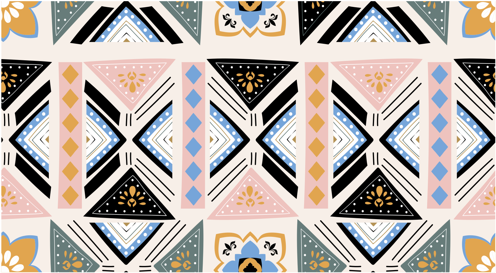 Geometric vinyl rug geometric pattern tapestry - TenStickers