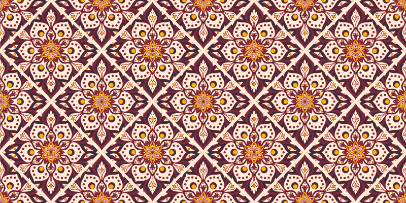 Mosaic vinyl rug with mosaic mandala design - TenStickers