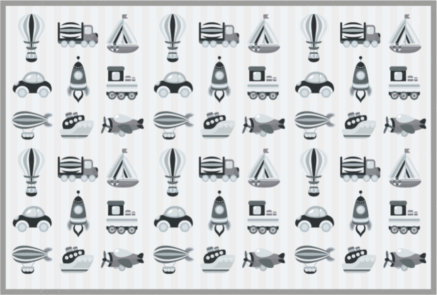 Grey vehicles kids vinyl rug - TenStickers