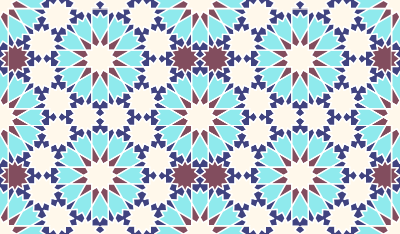 Blue Morrocan mosaic floor tiles - TenStickers