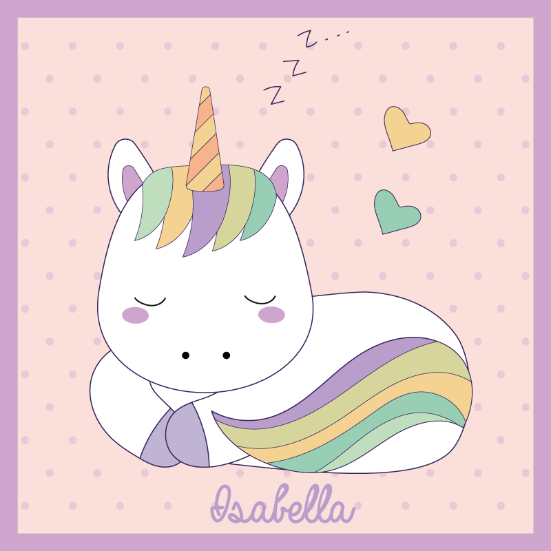 Sleepy Unicorn custom vinyl rug - TenStickers