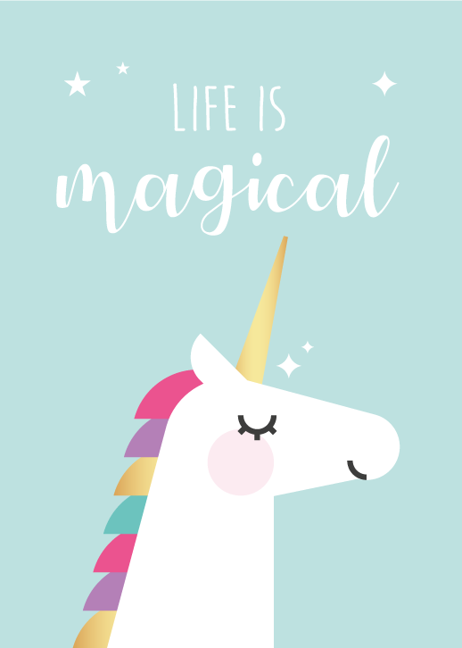 Unicorn Magical Phrase kids vinyl rug - TenStickers