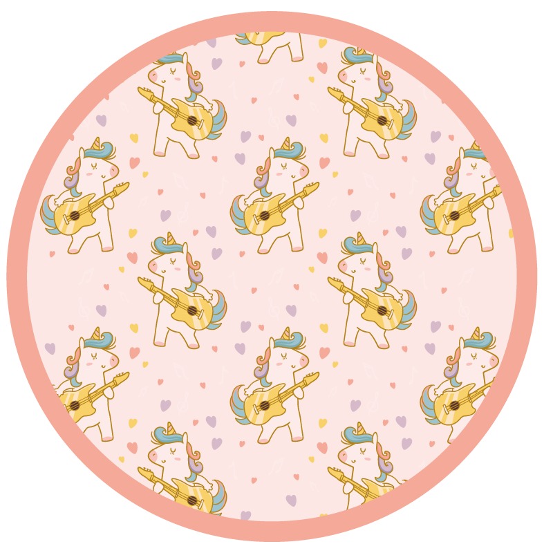 Unicorn Dance Circle kids vinyl rug - TenStickers