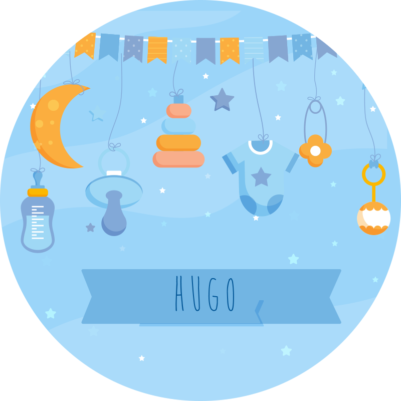 Personalized baby boy born personalised mat - TenStickers