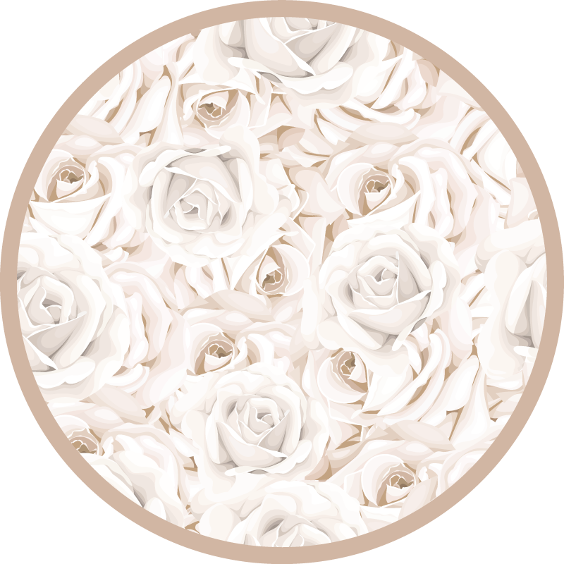 Elegant Rose Pattern floral vinyl rug - TenStickers