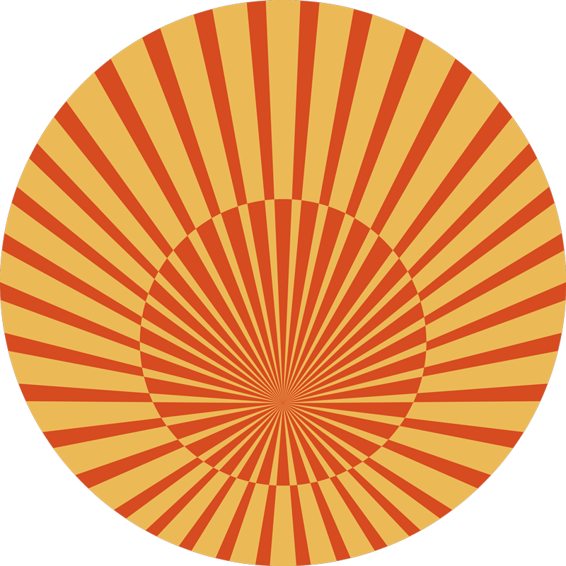 Sunburst Circular Pattern stripes vinyl rug - TenStickers