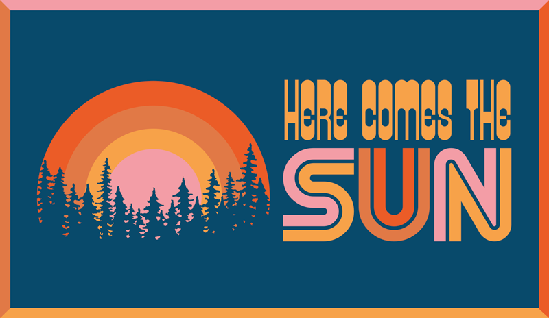 Sunrise Silhouette Scene custom vinyl rug - TenStickers