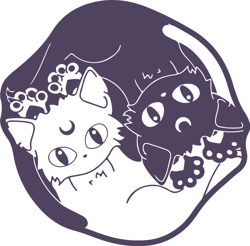 Playful Cat Duo kids vinyl rug - TenStickers