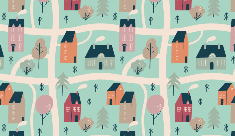 Children's Activity Village kids vinyl rug - TenStickers