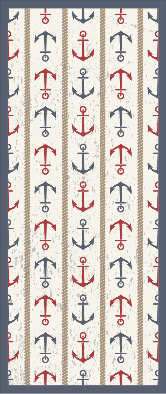 Nautical Anchor Pattern minimal vinyl rug - TenStickers