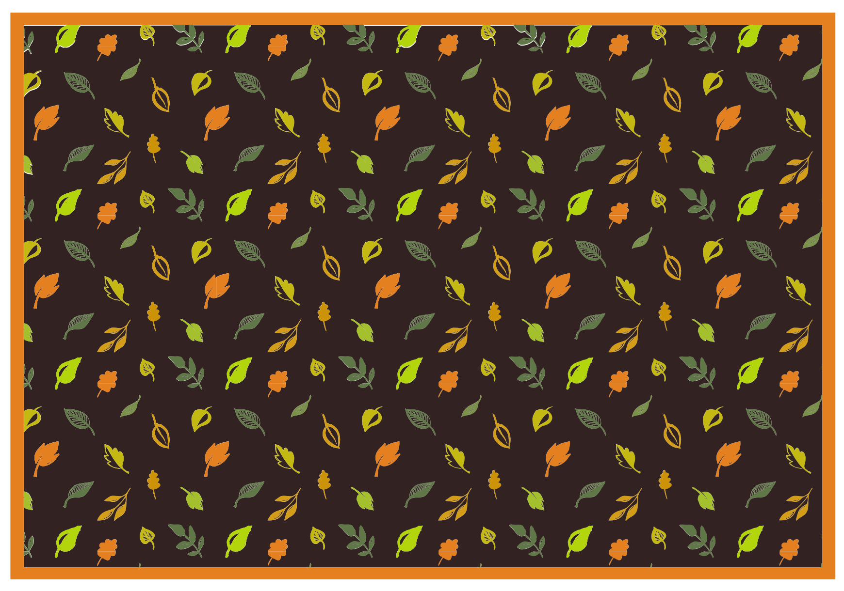 Autumnal Leaves Pattern floral vinyl rug - TenStickers