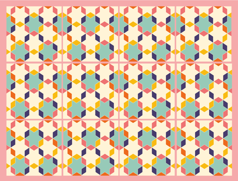 Colorful Tessellation geometric vinyl rug - TenStickers