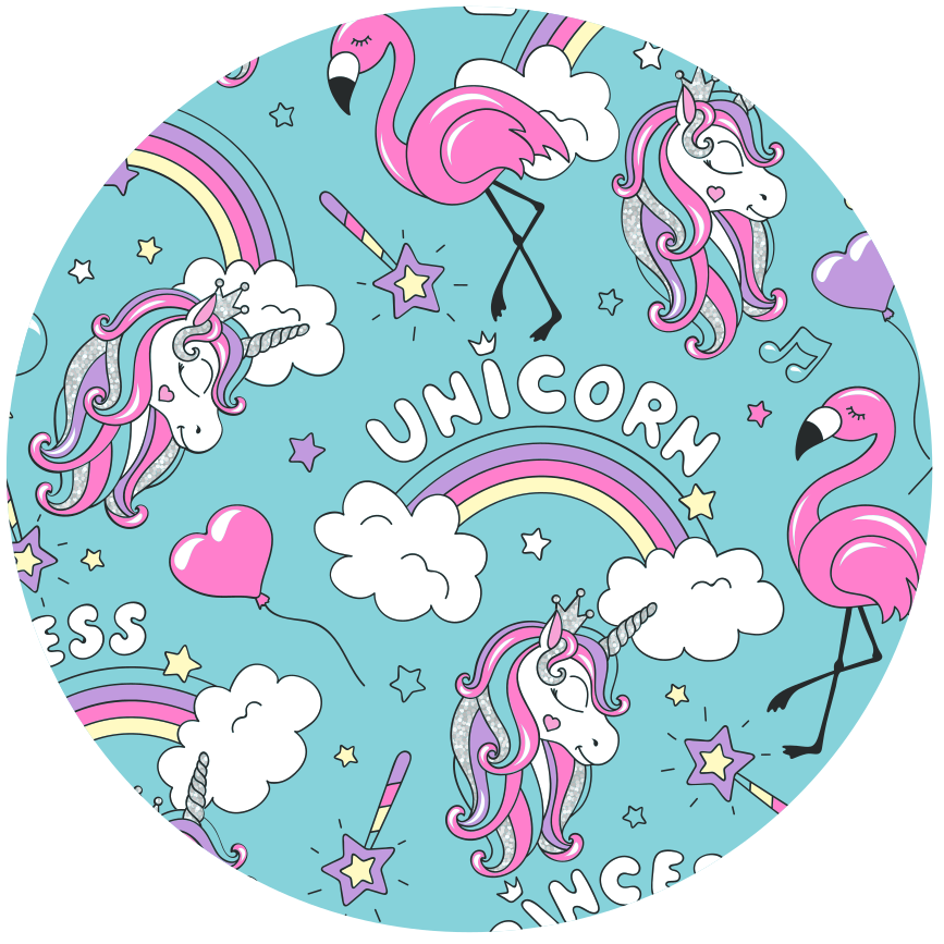 Unicorn Fantasy Circle kids vinyl rug - TenStickers