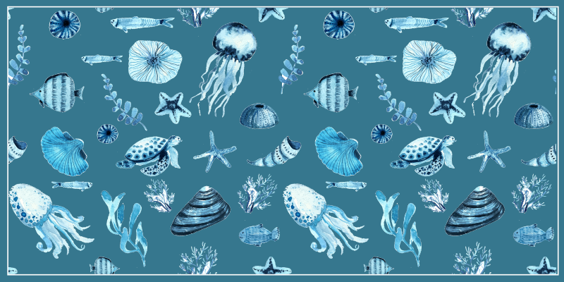 Marine Motif Showcase animal vinyl rug - TenStickers