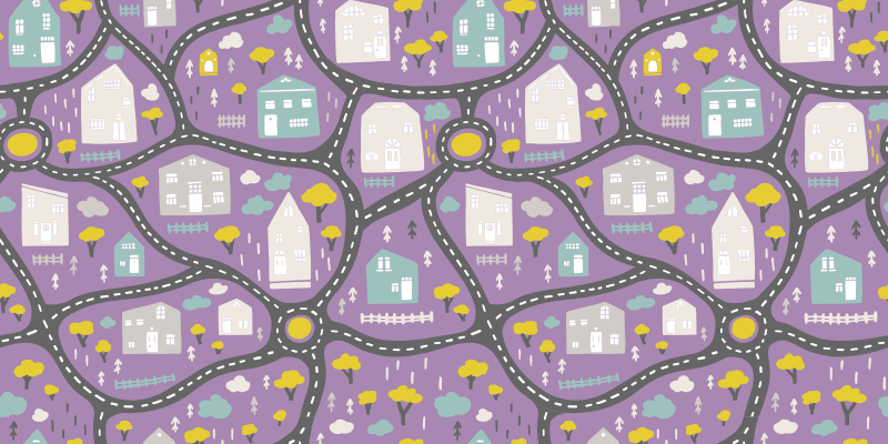 playrug city landscape roads for girl  road rug - TenStickers