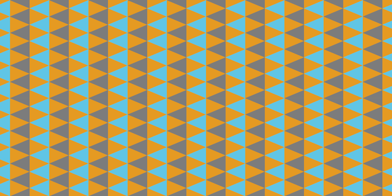 Orange, blue and grey triangles geometric rugs - TenStickers