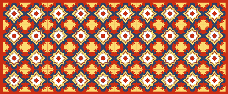 Mosaic vinyl rug intricate mosaic runner - TenStickers