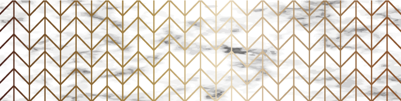 Geometric Gold and Marble kitchen vinyl rug - TenStickers