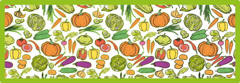 Vegetable Harvest floral vinyl rug - TenStickers