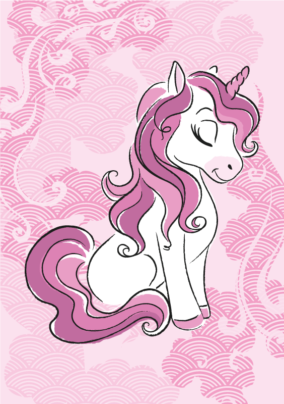 Enchanted Unicorn kids vinyl rug - TenStickers