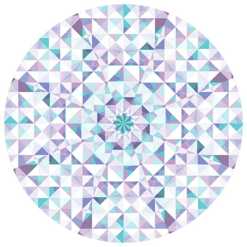 Geometric kaleidoscope geometric vinyl rug - TenStickers