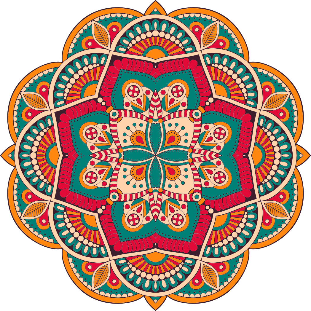 Lively colorful design mandala vinyl rug - TenStickers