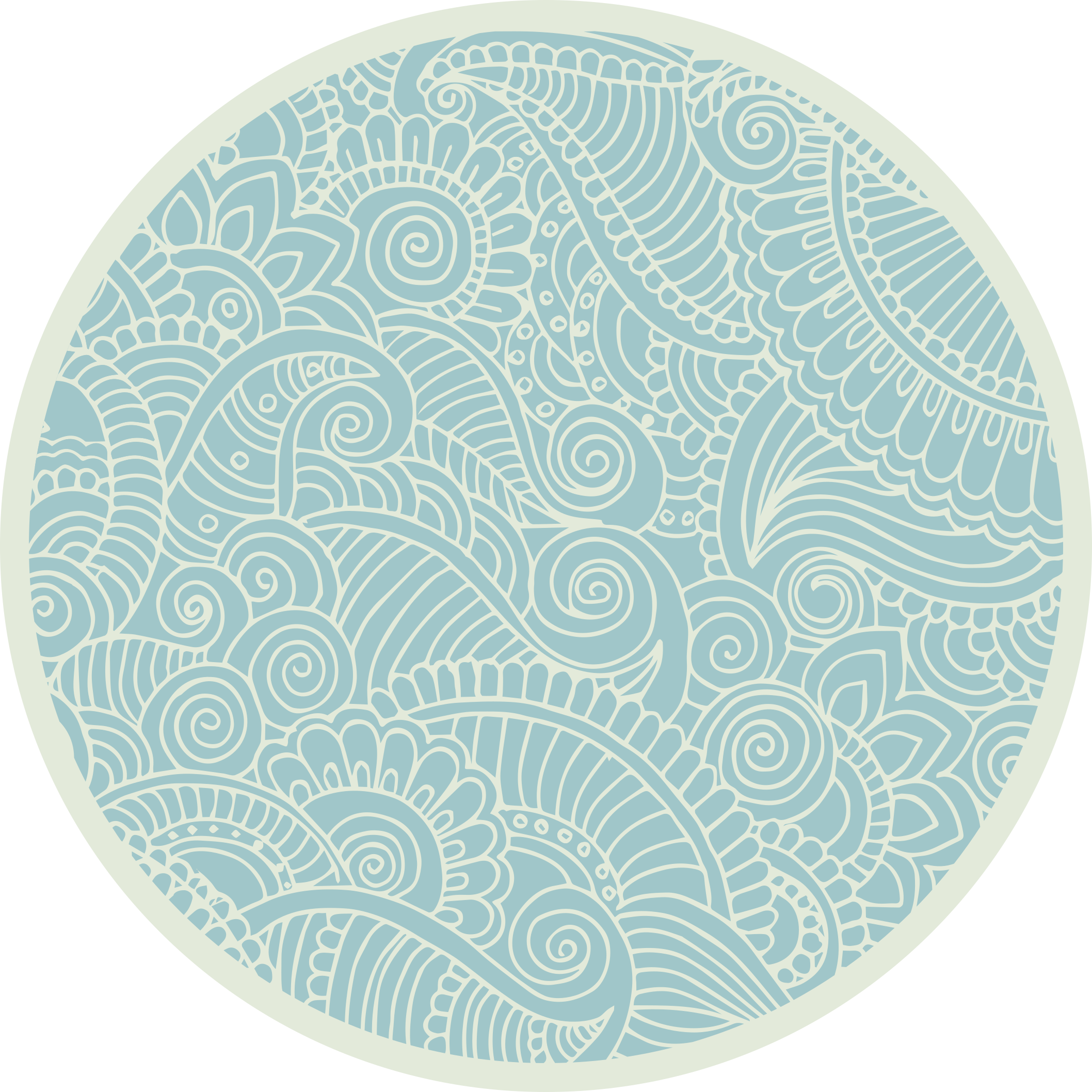 Swirling mandala mandala vinyl rug - TenStickers