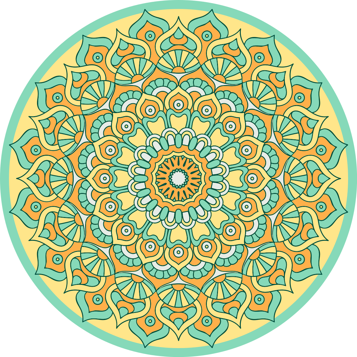 Mandala vinyl rug in circular shape - TenStickers
