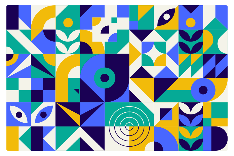 Modern colorful pattern modern rug - TenStickers