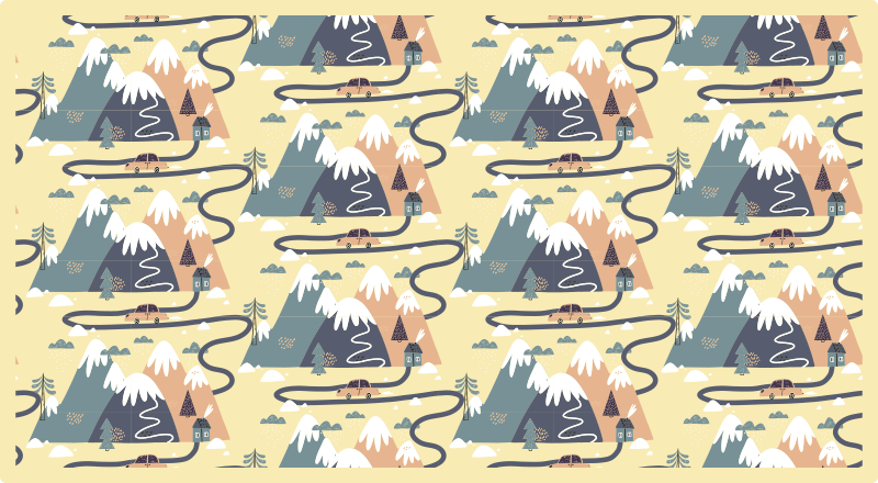 Mountain Wildlife kids vinyl rug - TenStickers