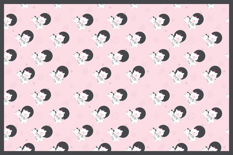 Playful Ballerina Graphic kids vinyl rug - TenStickers