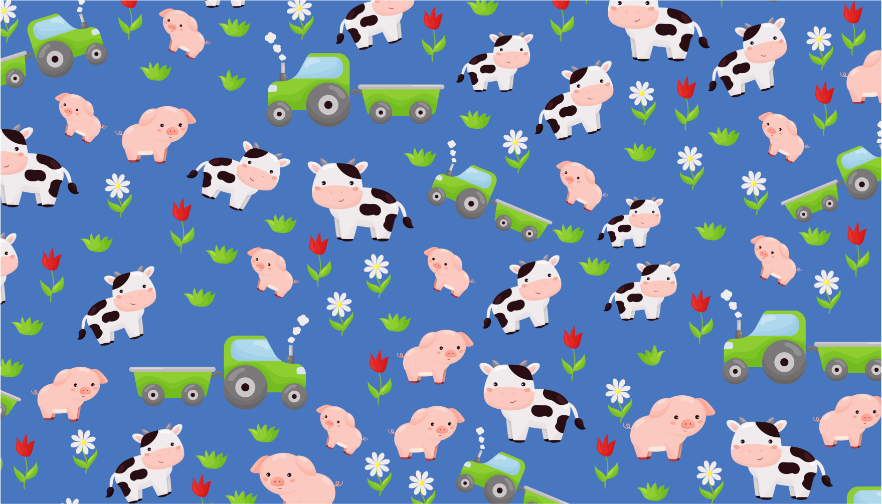 Playful Farmyard kids vinyl rug - TenStickers