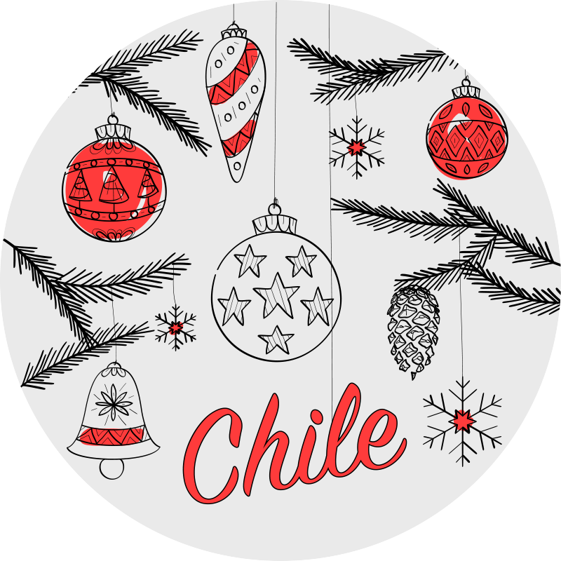 Chile Holiday Ornamentation Christmas vinyl rug - TenStickers