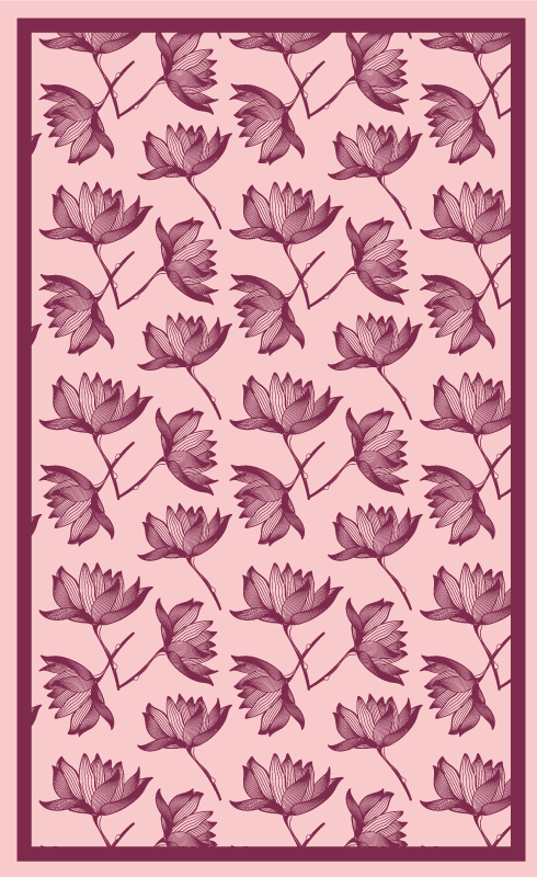 Floral vinyl rug floral pattern decor - TenStickers