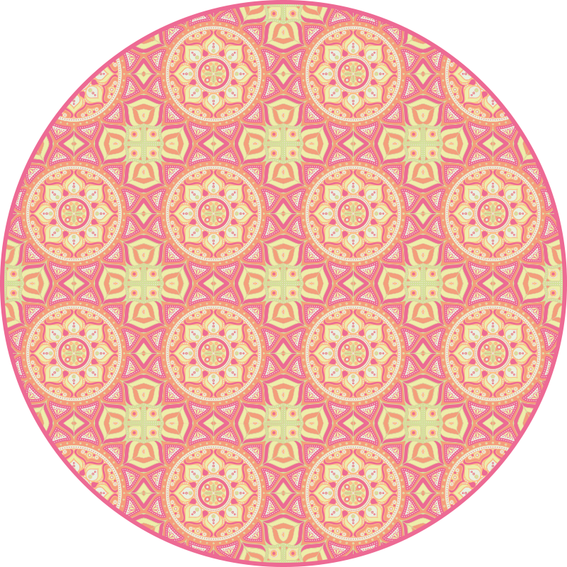 Mandala pattern circle mandala vinyl rug - TenStickers