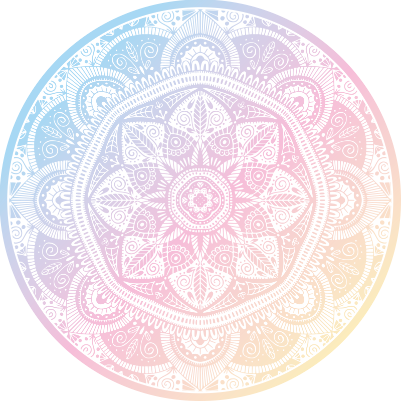 Gradient Circular Art mandala vinyl rug - TenStickers
