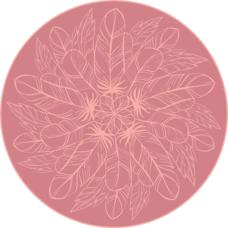 Botanical Symmetry floral vinyl rug - TenStickers
